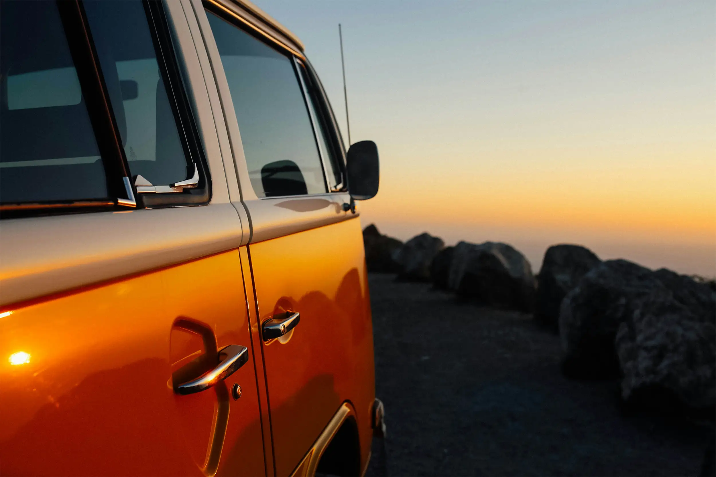 car overlooking beautiful view