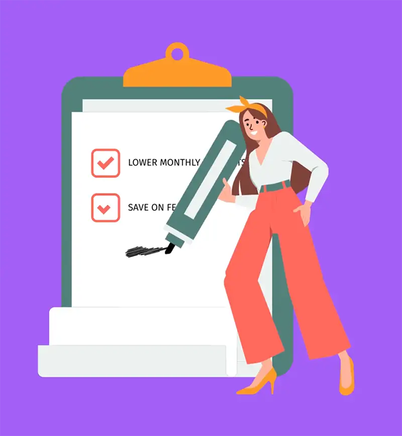 illustration of woman with large pen