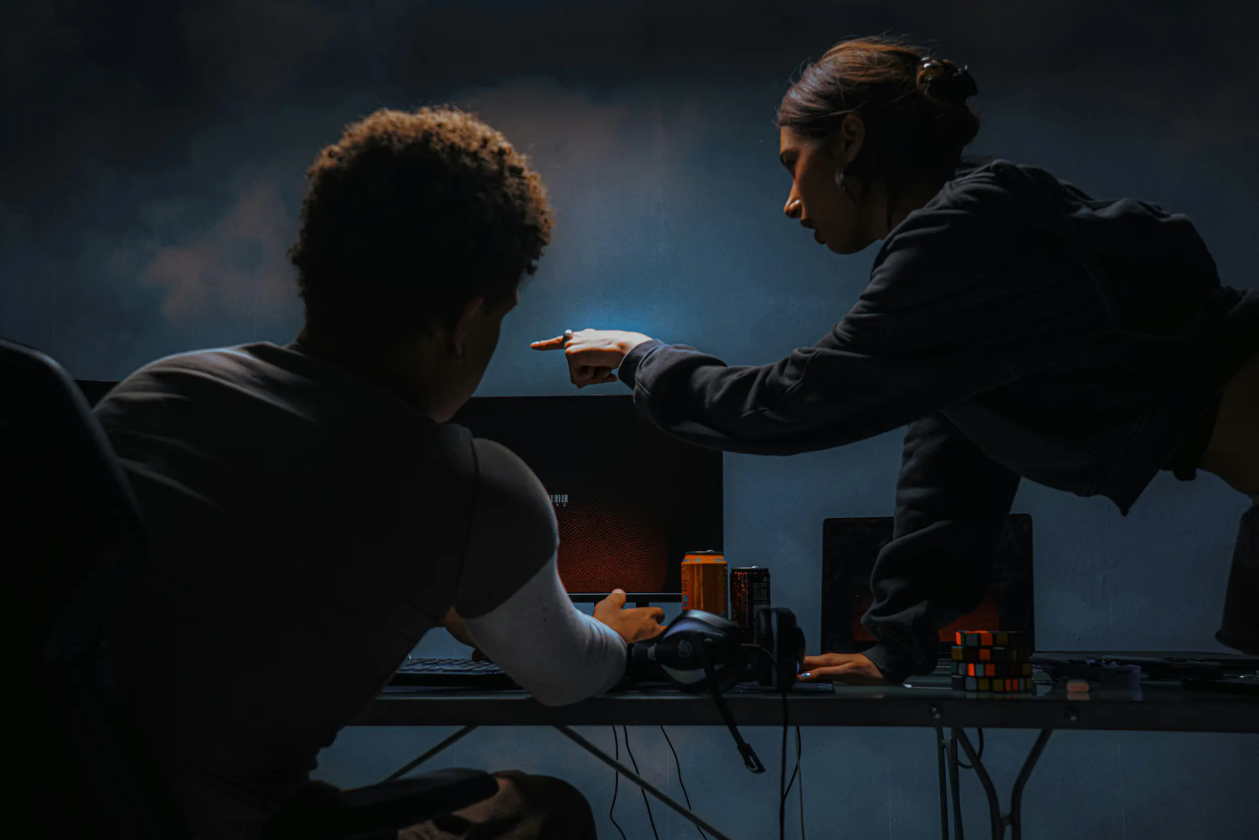 two creative people working together