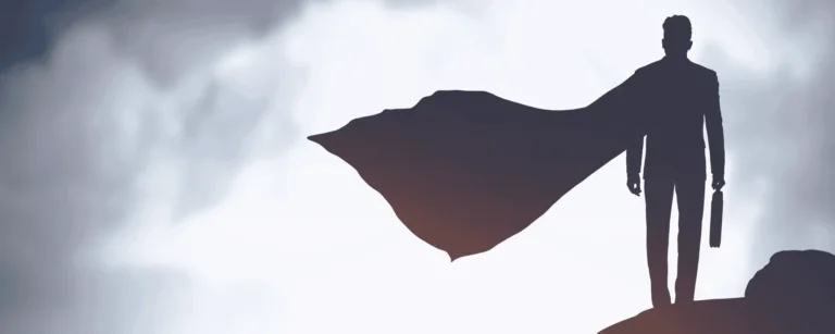 business man wearing a cape