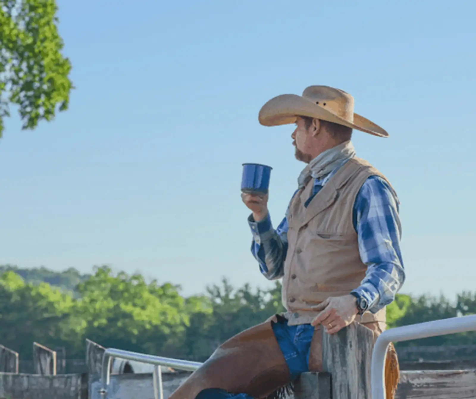 cowboy with a mug