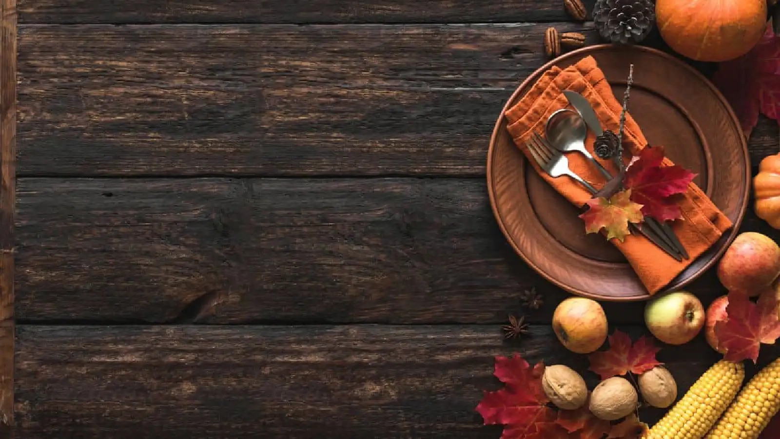 fall place setting on table