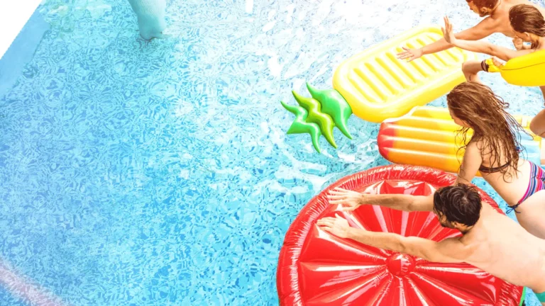 people swimming in pool