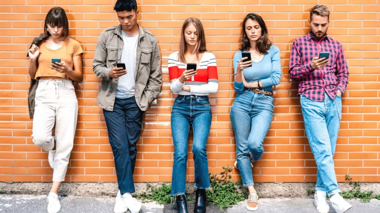 group of people on their phones