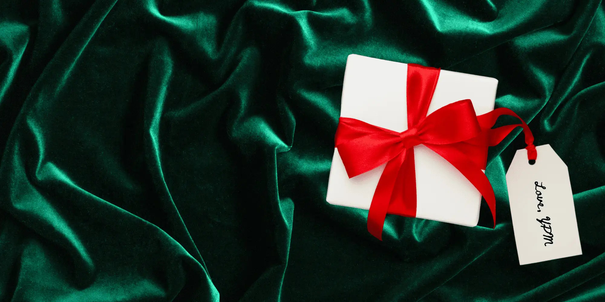 gift with tag on suede blanket