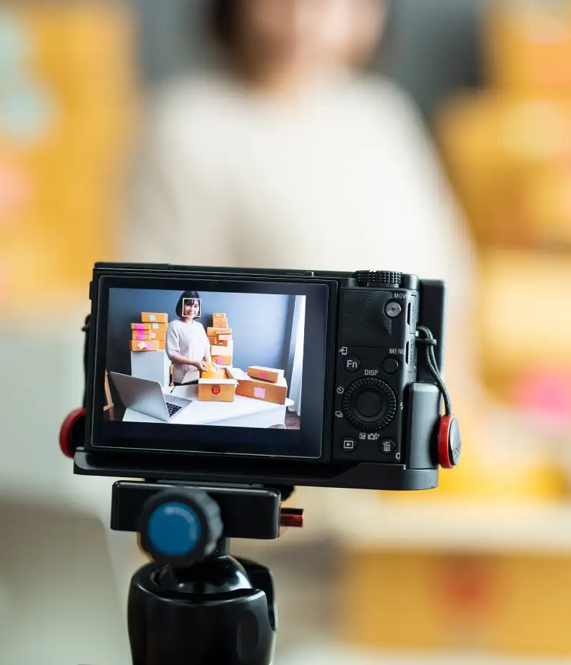 woman shooting a product video