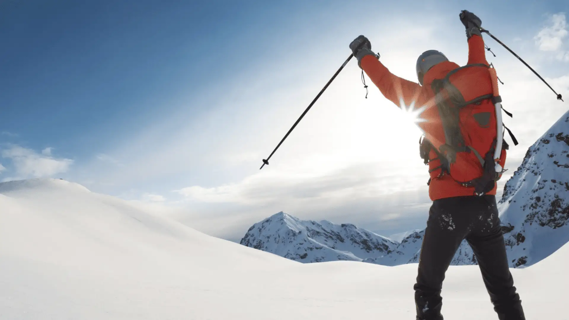 skier in snow on a mountain