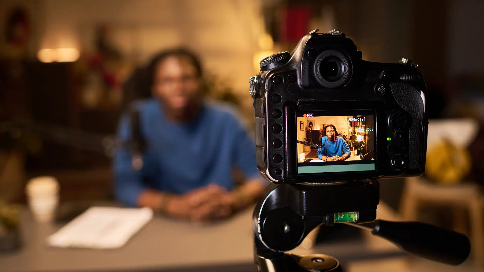 man looking into camera